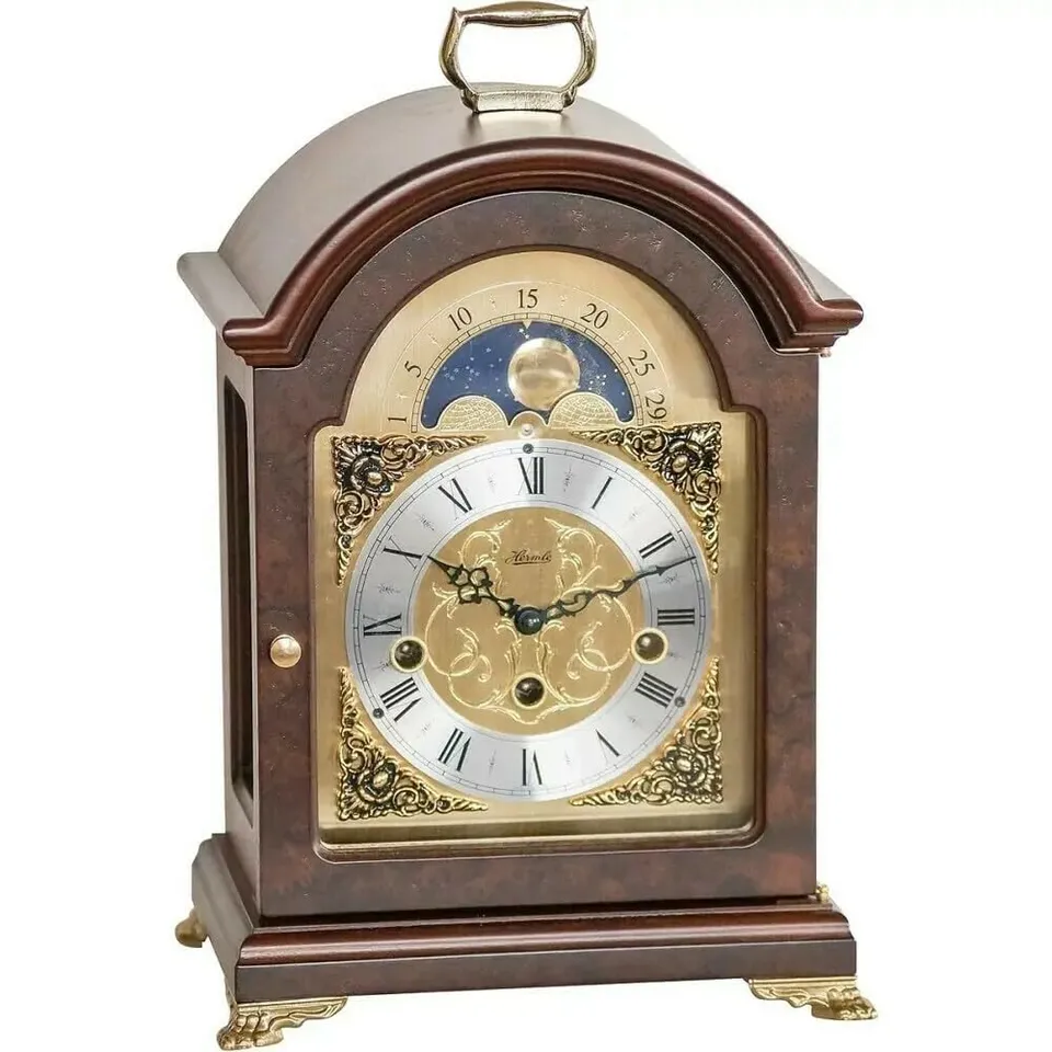 hermle-23054-030340-tischuhr-englische-stiluhr-nussbaum-mit-westminster-schlag image 1