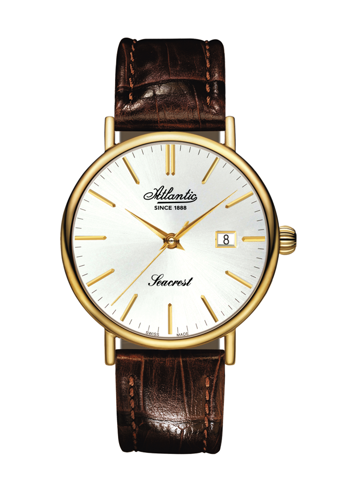 atlantic-watch-seacrest-gelbgold-pvd-herrenuhr-silbernes-zifferblatt image 1