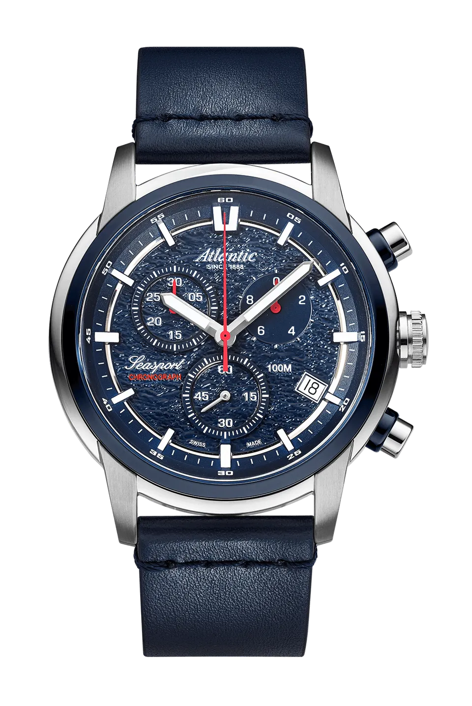 atlantic-watch-seasport-chronograph-blau-leder image 1