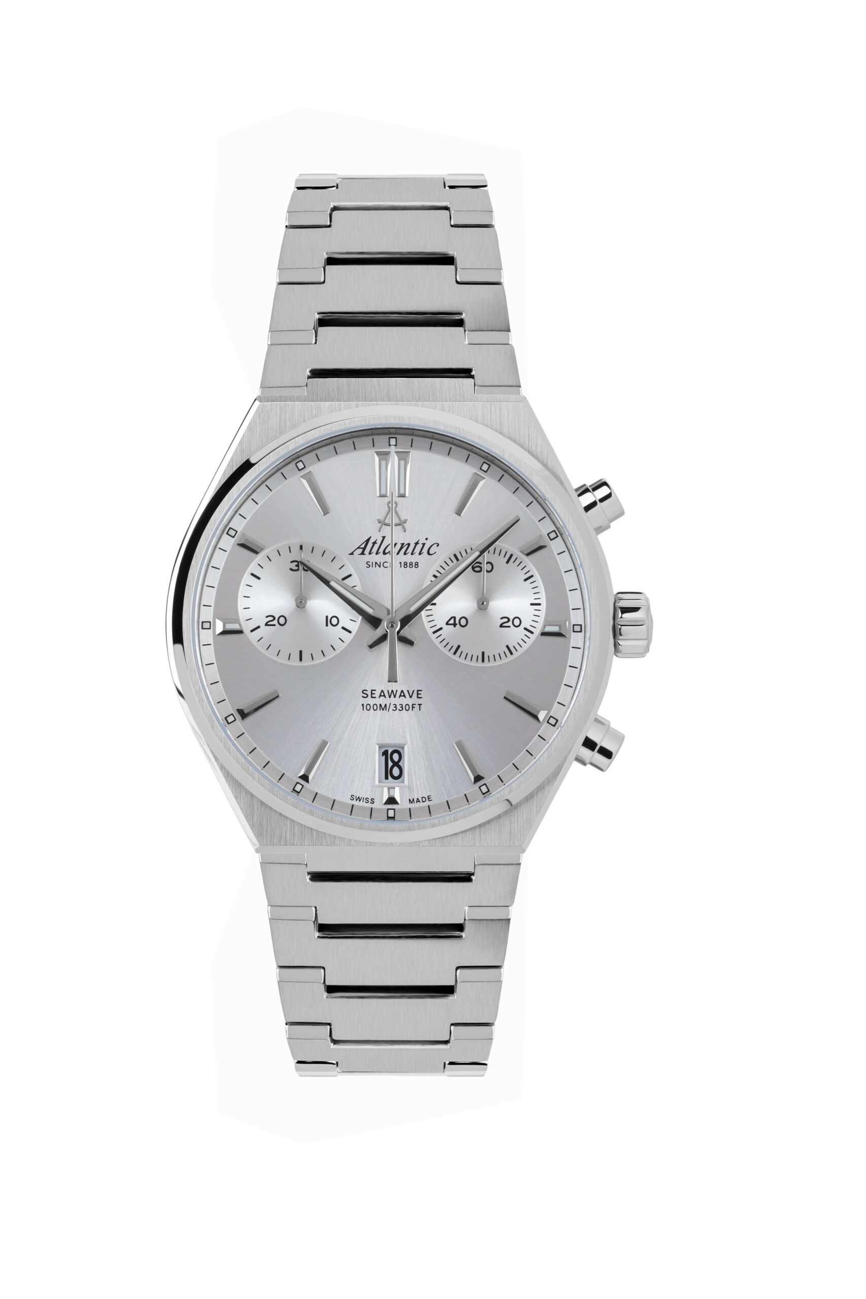 atlantic-watch-seawave-chrono-herrenuhr-silber-metallband-40mm image 1