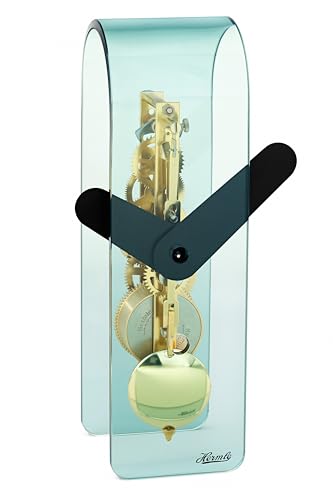 hermle-23062-y30721-tischuhr-acryl-gr-n-schwarz-14-tage-messing-23-cm image 2